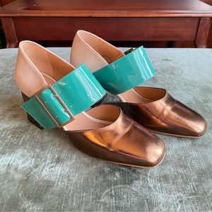 Fluevog block heel metallic pumps - size 11
